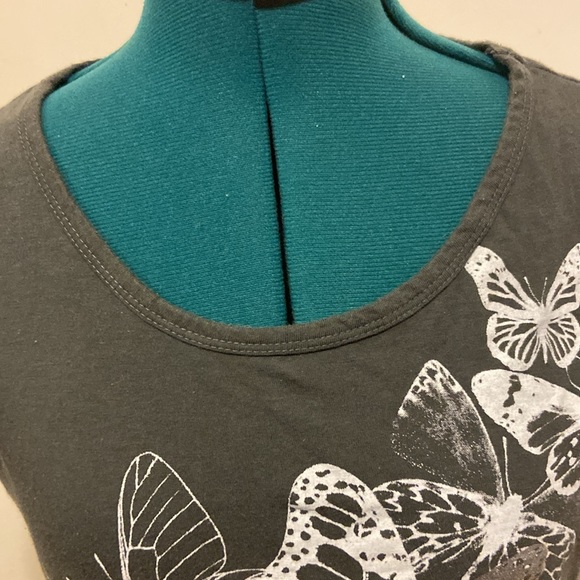 JR’s T-Shirt Grey w/Butterfly Motif XL Short Sleeve by EVER BLUE - Picture 4 of 8